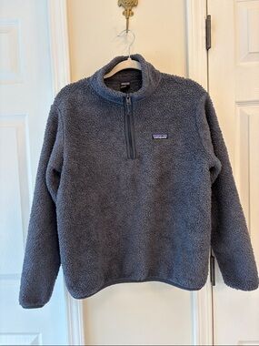 Patagonia Slate Blue Teddy Fleece 1/4 Zip Pullover